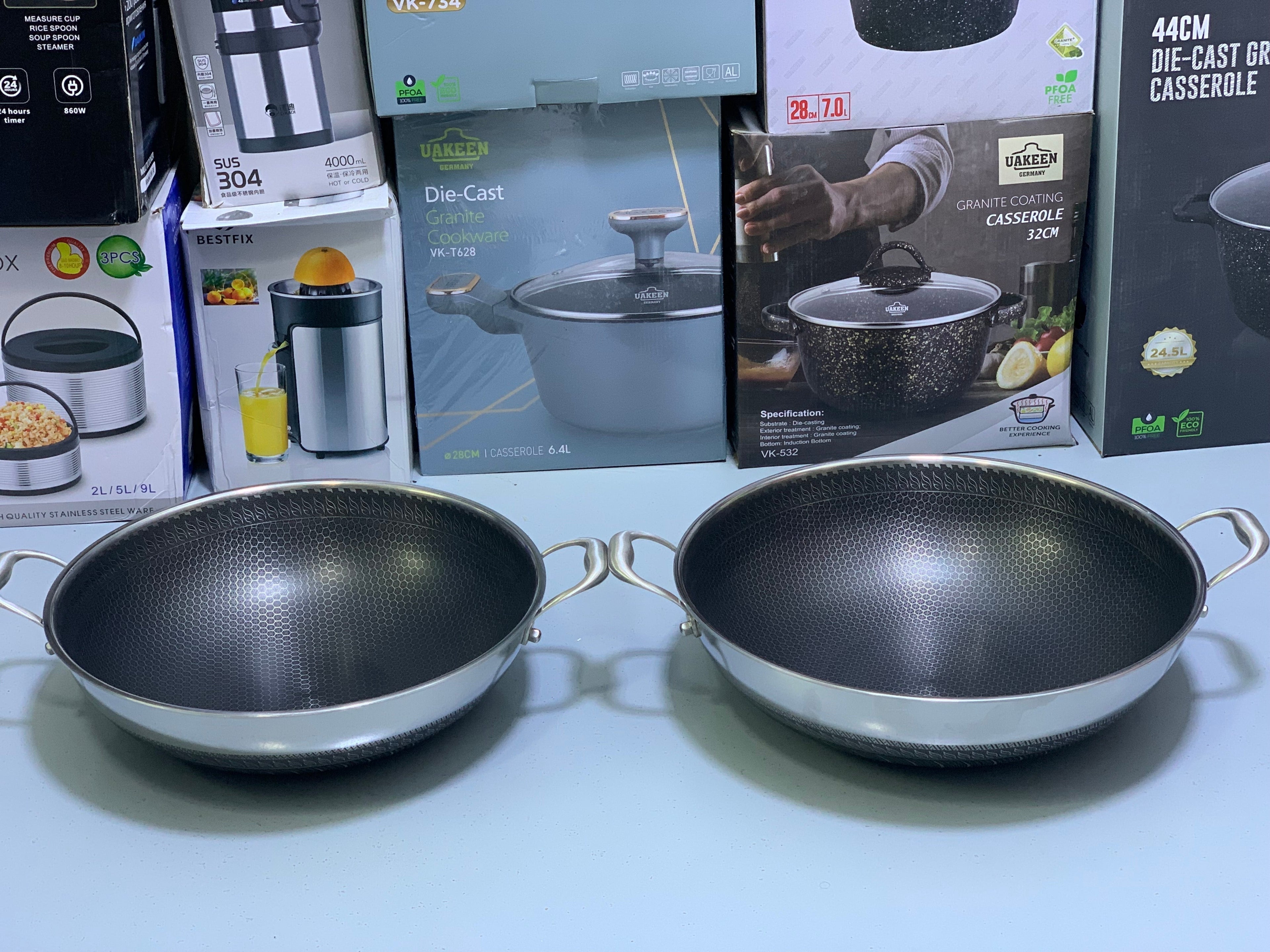 Laser Coating Frying Handi with Solid Handles