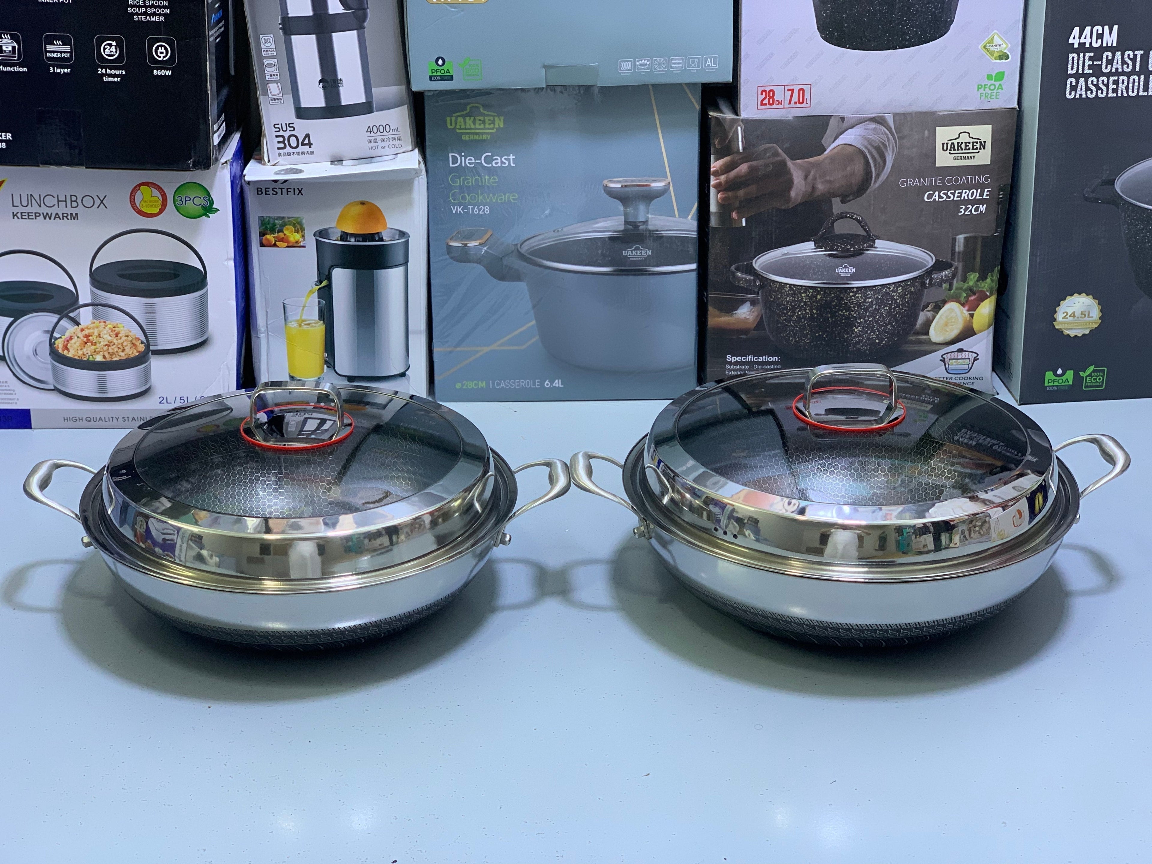 Laser Coating Frying Handi with Solid Handles