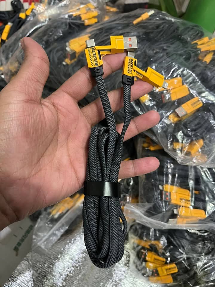 4-in-1 Fast Charging Data Cable (Pack Of 2)
