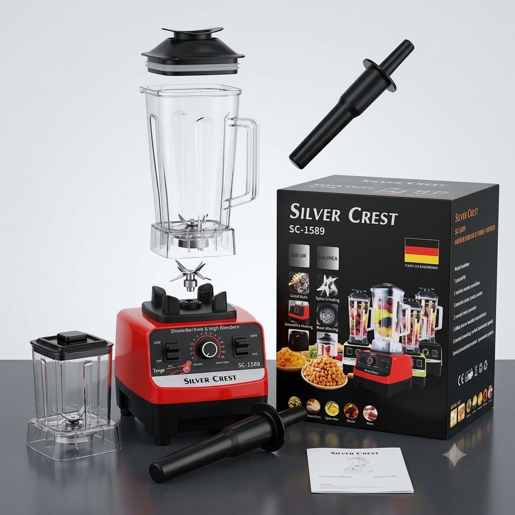 Germany Lot Silver Crest 2-in-1 Blender & Grinder 2.5L