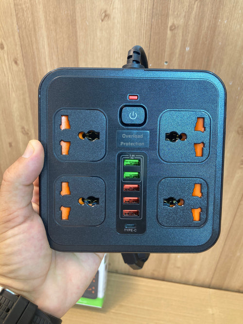 3000W Power Extension 4 Universal Socket+ 5 USB+ 1 Type-C Port BKL-666