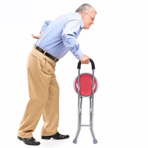 Comfort 2-in-1 Foldable Walking Stick Chair with Seat