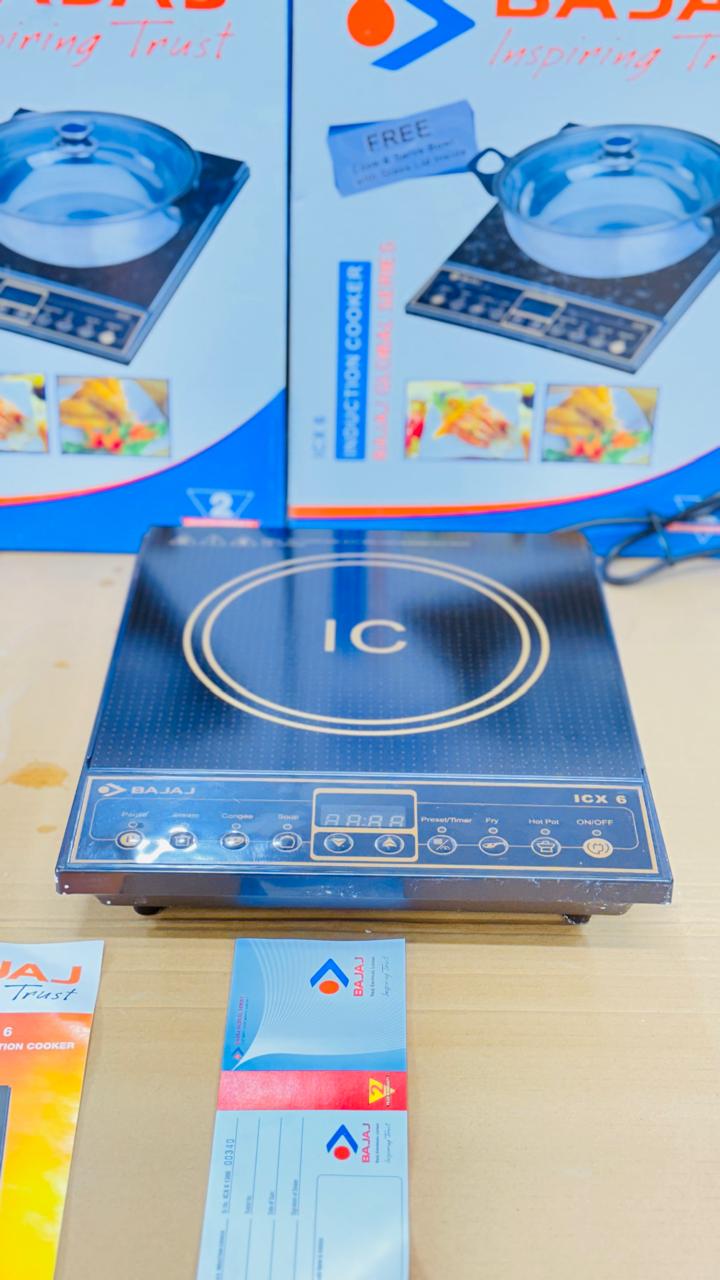 Bajaj ICX 6, 1600 Watts Induction Cooktop with Pan sensor, Black