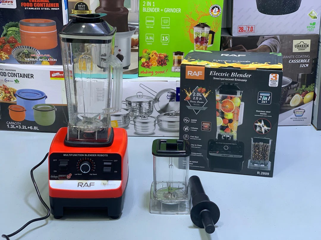 RAF Electric 2-in-1 Blender & Grinder – 2.5L Large Capacity, Powerful Multi-Purpose Mixer