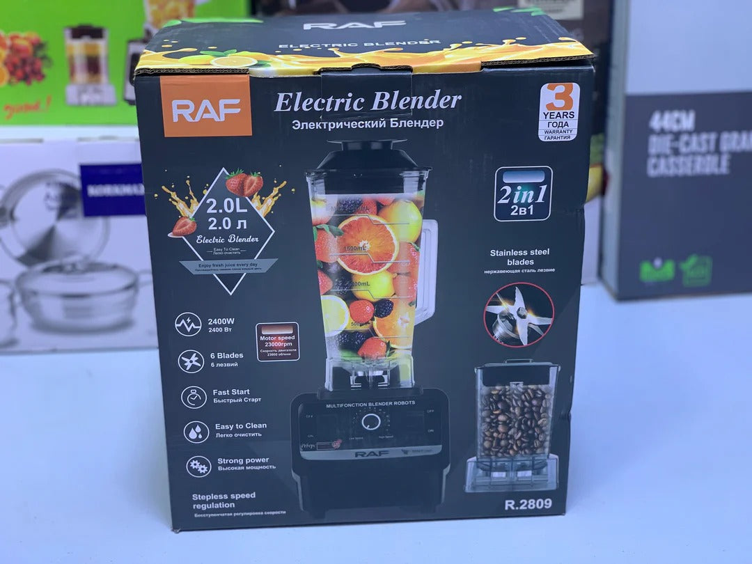 RAF Electric 2-in-1 Blender & Grinder – 2.5L Large Capacity, Powerful Multi-Purpose Mixer