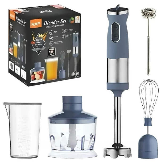 RAF Blender Set R.281 – 5 in 1 Hand Blender, Chopper, Whisk, Mixer & Juicer