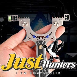 Powerful Slingshot High Quality Alloy for Hunting on Just Hunters (1 SLING SHOT , 2 RUBBER , LASER, LEVEL , STEELBALL  )